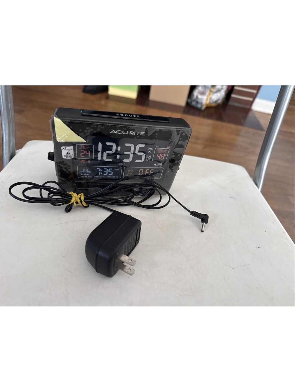 AcuRite 13024 Atomic Dual Alarm Clock with USB Charging, With Power Cord